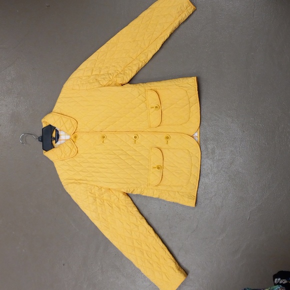 Lands End Sunshine Yellow, Quilted, Thermolite, 2 Pocket, Button Down Jacket - Picture 13 of 13